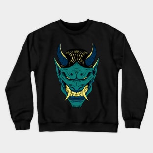 Green Oni Mask Crewneck Sweatshirt